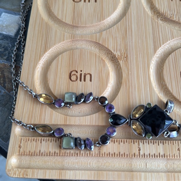 Rare Nicky Butler Elegant Multi-Color Gemstone Necklace Sterling Silver Silver - Picture 10 of 15